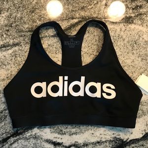 NEW Adidas Black with White Logo Sports Bra XL